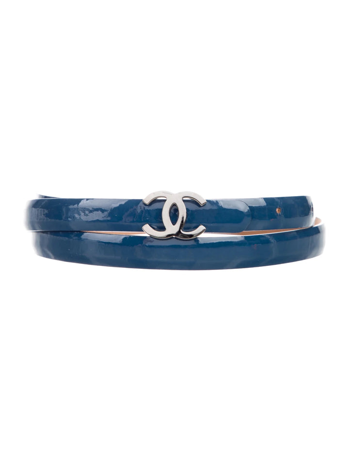 CHANEL CC GLOSSY PATENT LEATHER BELT