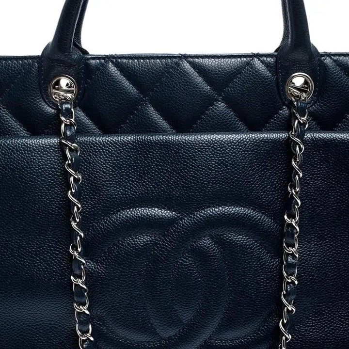 CHANEL CC SOFT CAVIAR LEATHER MEDIUM TOP HANDLE TOTE BAG