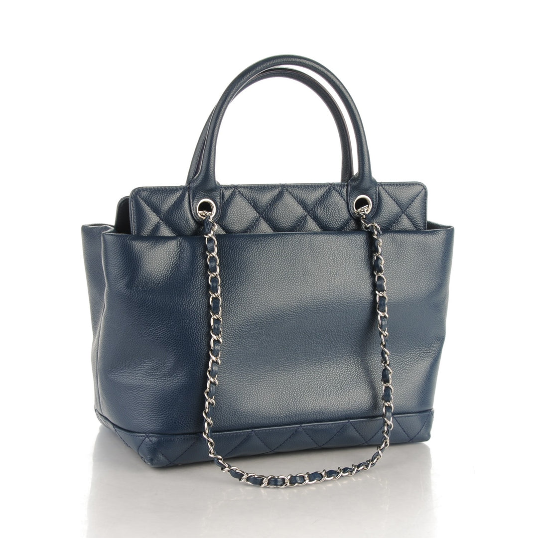 CHANEL CC SOFT CAVIAR LEATHER MEDIUM TOP HANDLE TOTE BAG