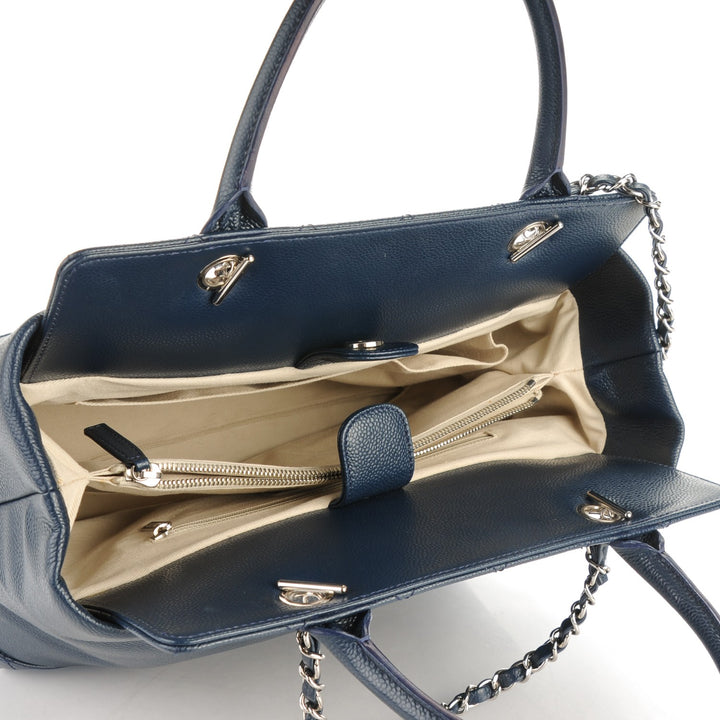 CHANEL CC SOFT CAVIAR LEATHER MEDIUM TOP HANDLE TOTE BAG