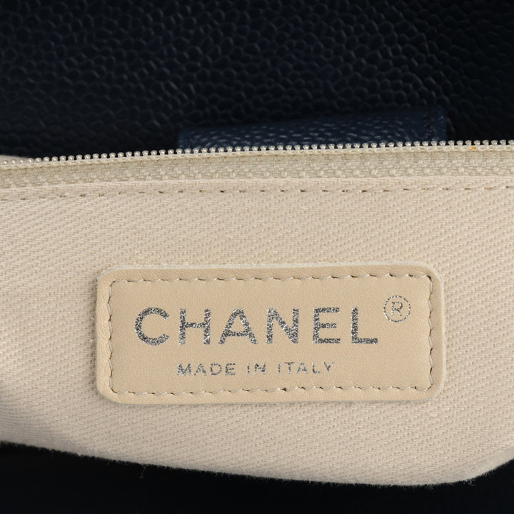 CHANEL CC SOFT CAVIAR LEATHER MEDIUM TOP HANDLE TOTE BAG