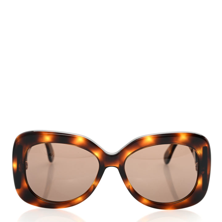 CHANEL CC TORTOISE OVERSIZED SUNGLASSES