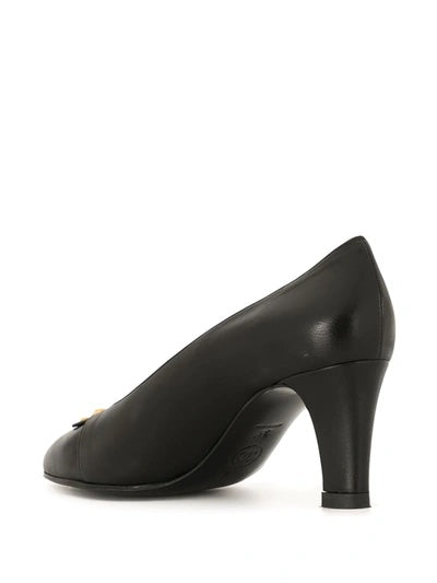 CHANEL CC TURN-LOCK POINTED TOE CALFSKIN LEATHER PUMPS
