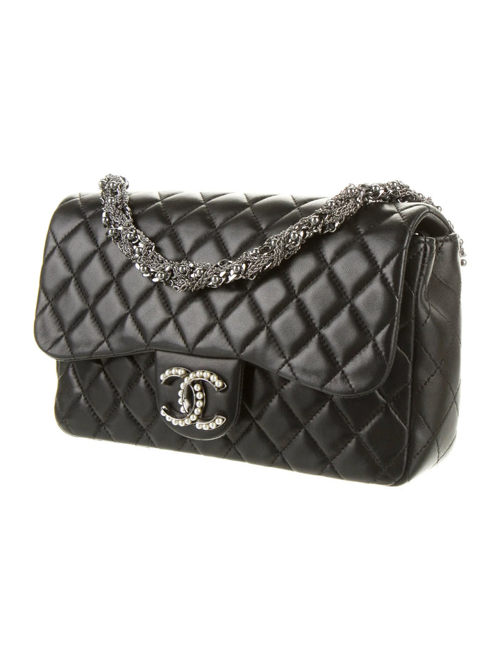 CHANEL CC WESTMINSTER PEARL FLAP LAMBSKIN BAG