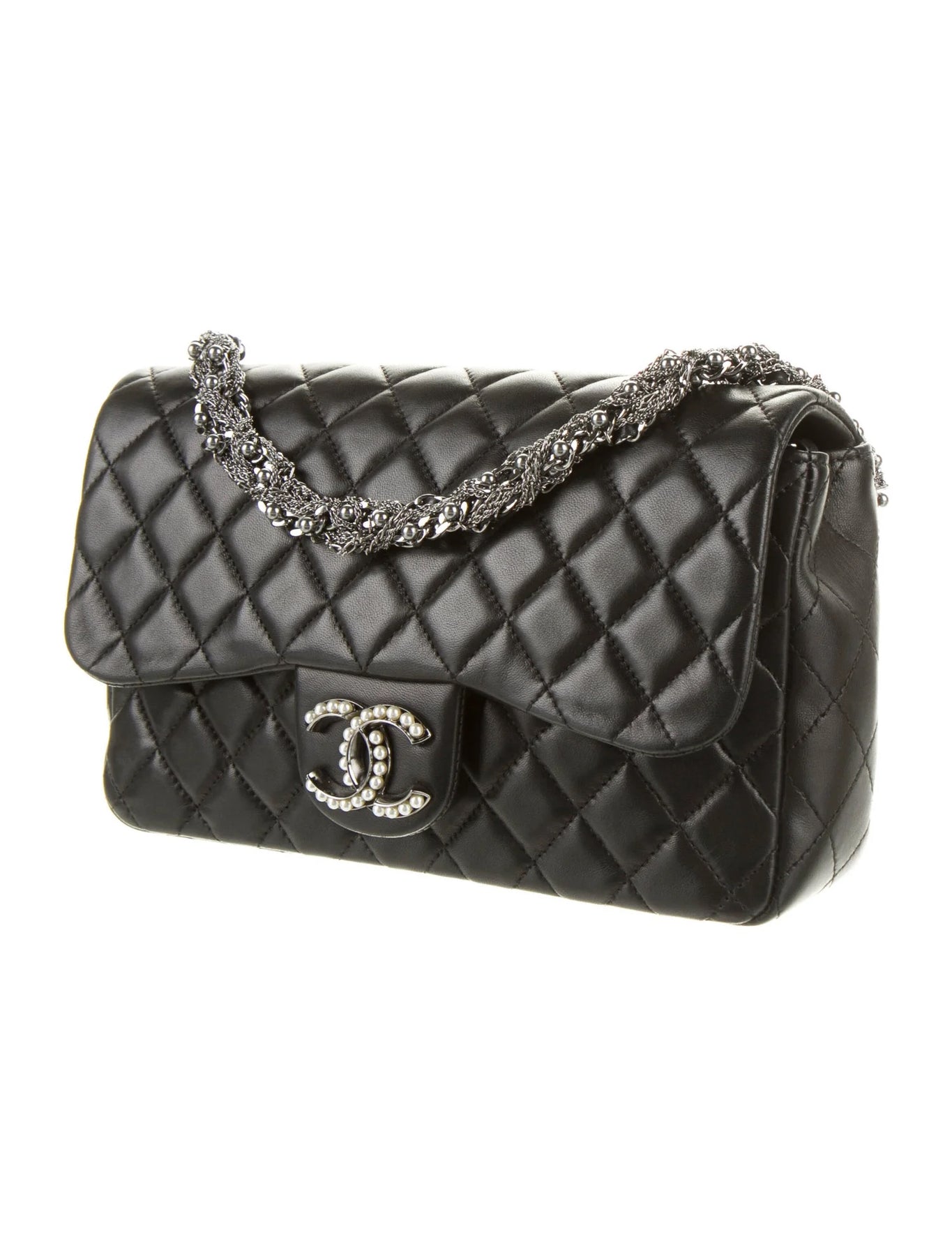 Chanel Westminster Tangled Pearl Chain Flap Bag Painted Tweed Medium at  1stDibs