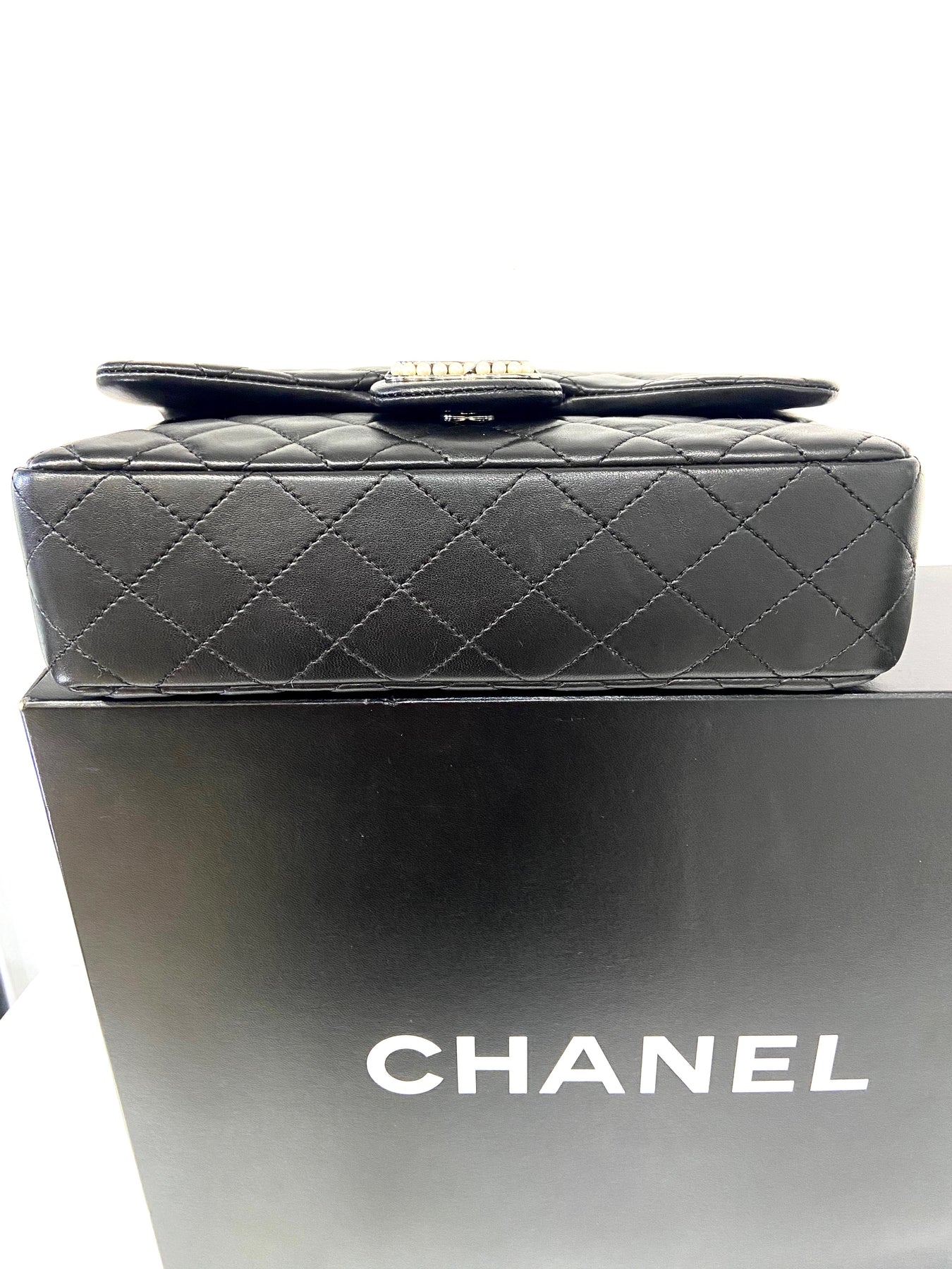 CHANEL CC WESTMINSTER PEARL FLAP LAMBSKIN BAG