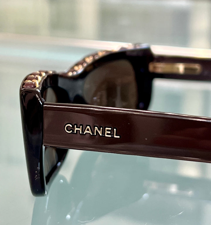 CHANEL 5130-Q RECTANGULAR SUNGLASSES HAVANA