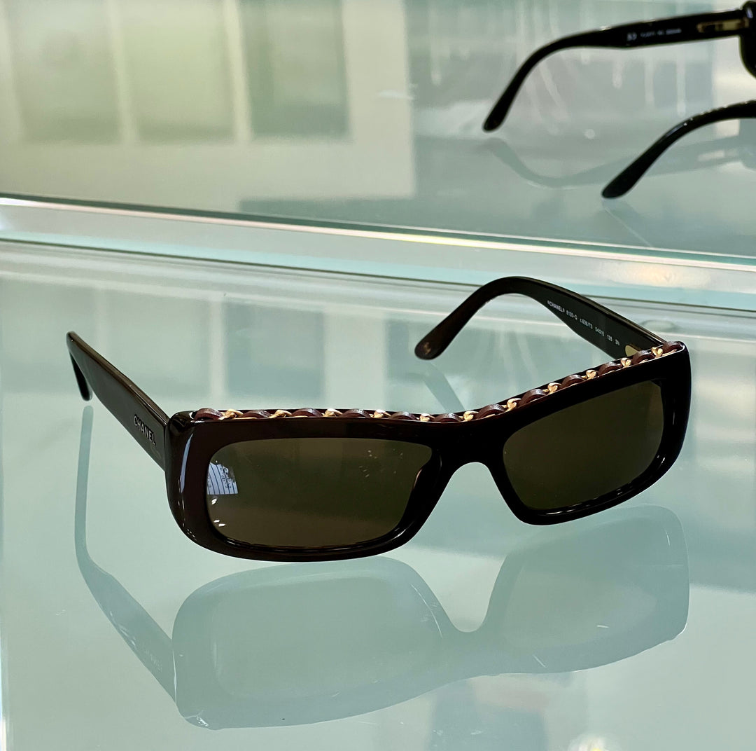 CHANEL 5130-Q RECTANGULAR SUNGLASSES HAVANA