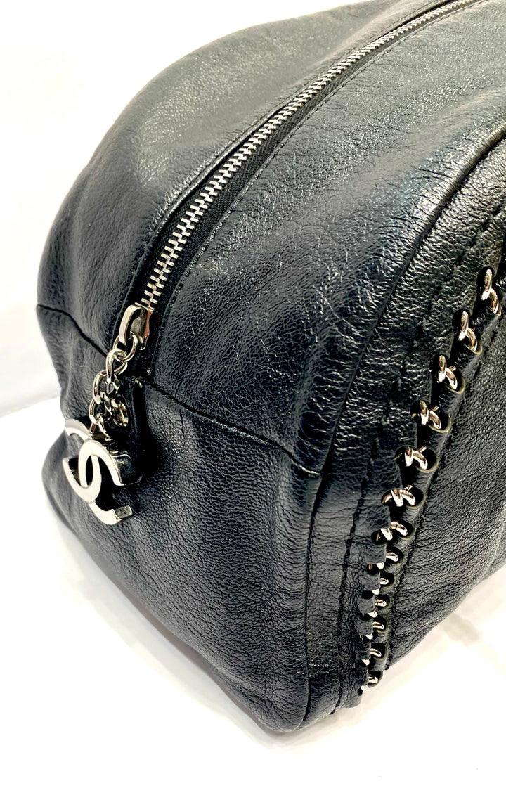 CHANEL CALFSKIN CHAIN TRIM LUXE LIGNE MEDIUM BOWLER BAG