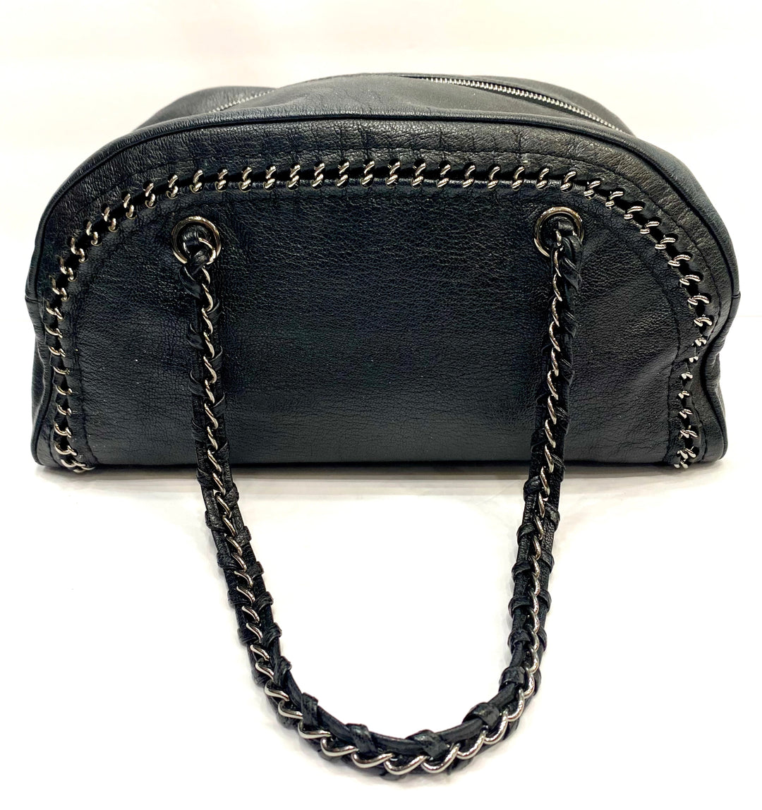CHANEL CALFSKIN CHAIN TRIM LUXE LIGNE MEDIUM BOWLER BAG