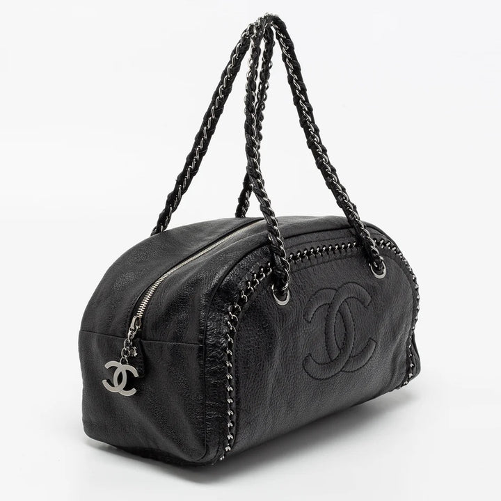 CHANEL CALFSKIN CHAIN TRIM LUXE LIGNE MEDIUM BOWLER BAG