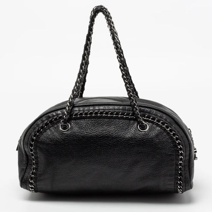 CHANEL CALFSKIN CHAIN TRIM LUXE LIGNE MEDIUM BOWLER BAG