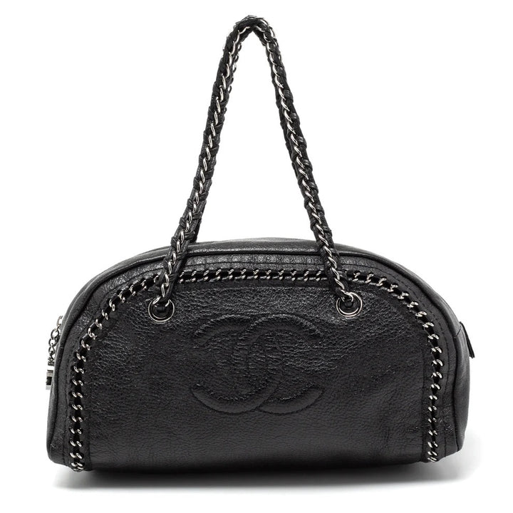 CHANEL CALFSKIN CHAIN TRIM LUXE LIGNE MEDIUM BOWLER BAG