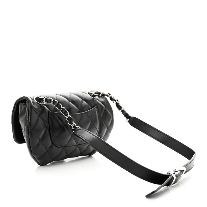 CHANEL CALFSKIN LEATHER QUILTED CC UNIFORM FLAP BELT BAG
