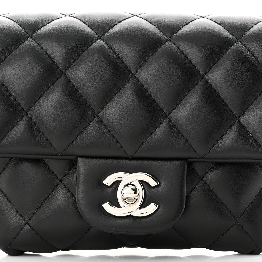 CHANEL CALFSKIN LEATHER QUILTED CC UNIFORM FLAP BELT BAG