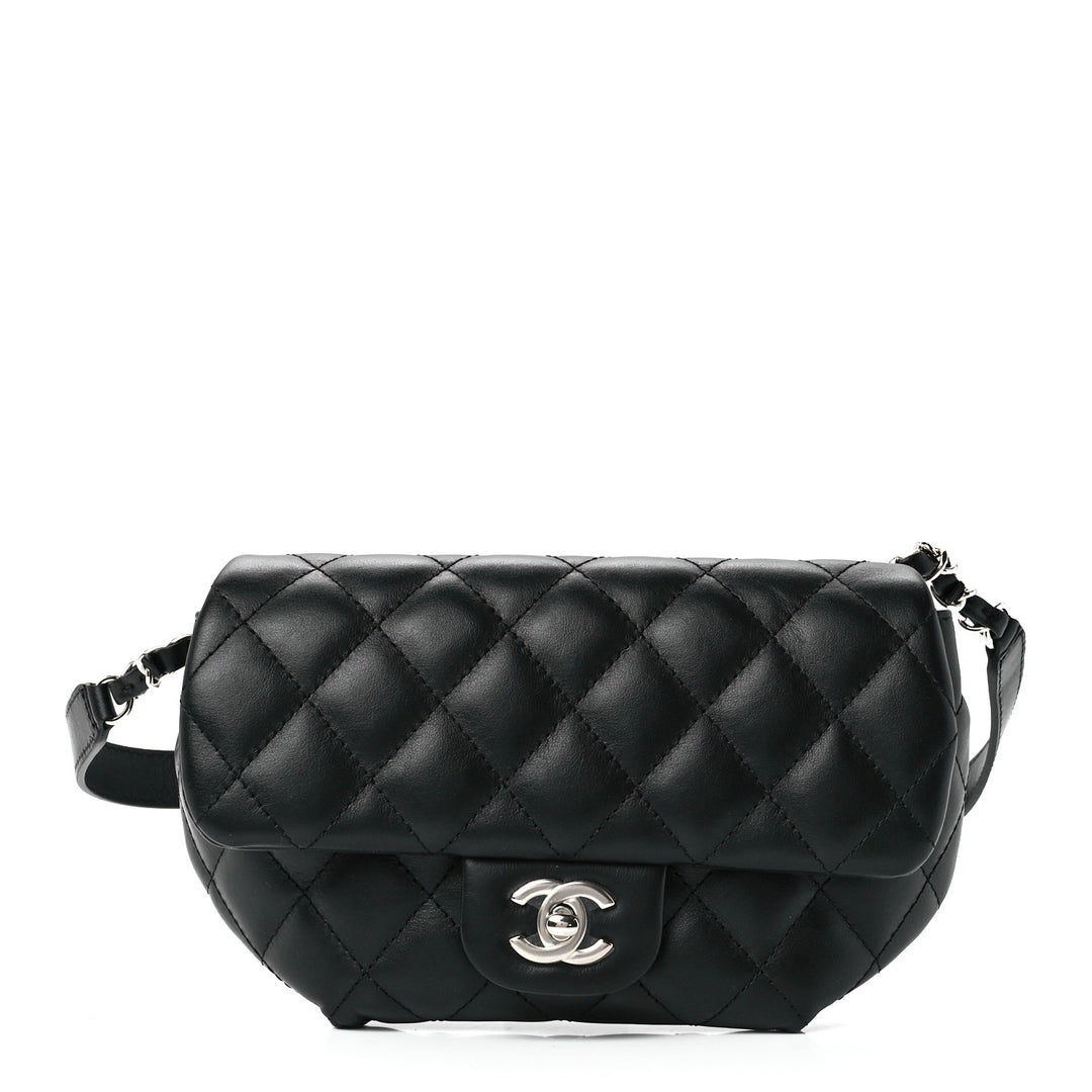 CHANEL CALFSKIN LEATHER QUILTED CC UNIFORM FLAP BELT BAG