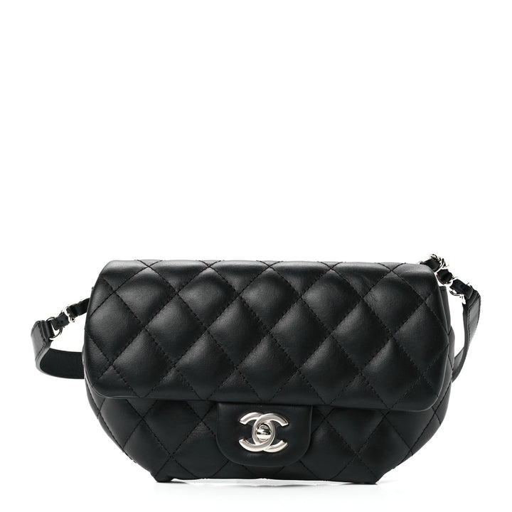 CHANEL CALFSKIN LEATHER QUILTED CC UNIFORM FLAP BELT BAG