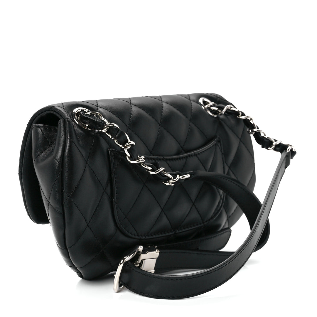 CHANEL CALFSKIN LEATHER QUILTED CC UNIFORM FLAP BELT BAG