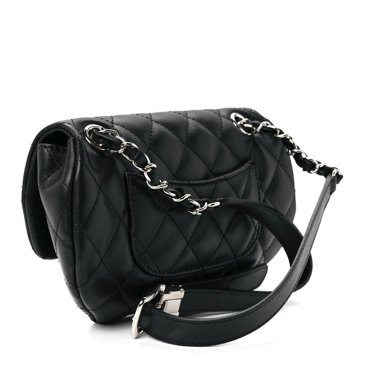 CHANEL CALFSKIN LEATHER QUILTED CC UNIFORM FLAP BELT BAG