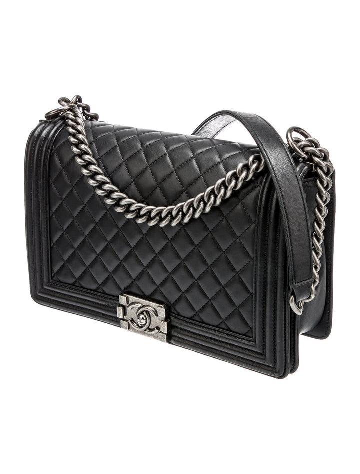 CHANEL QUILTED CALFSKIN LEATHER LARGE BOY BAG