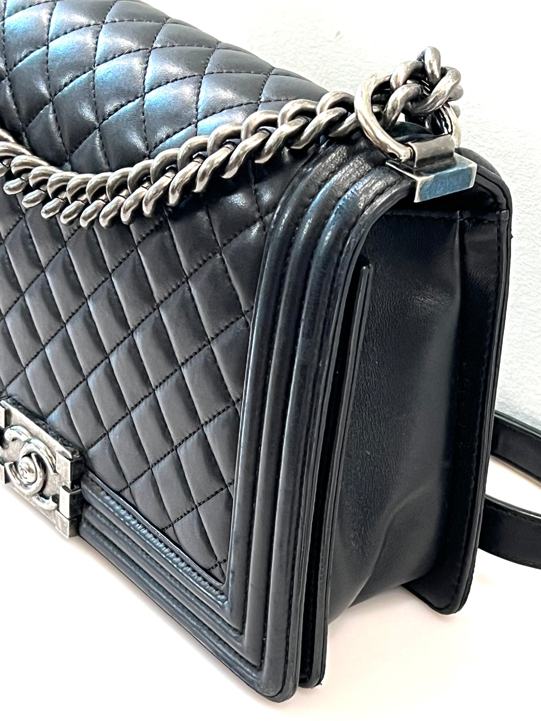 CHANEL QUILTED CALFSKIN LEATHER LARGE BOY BAG