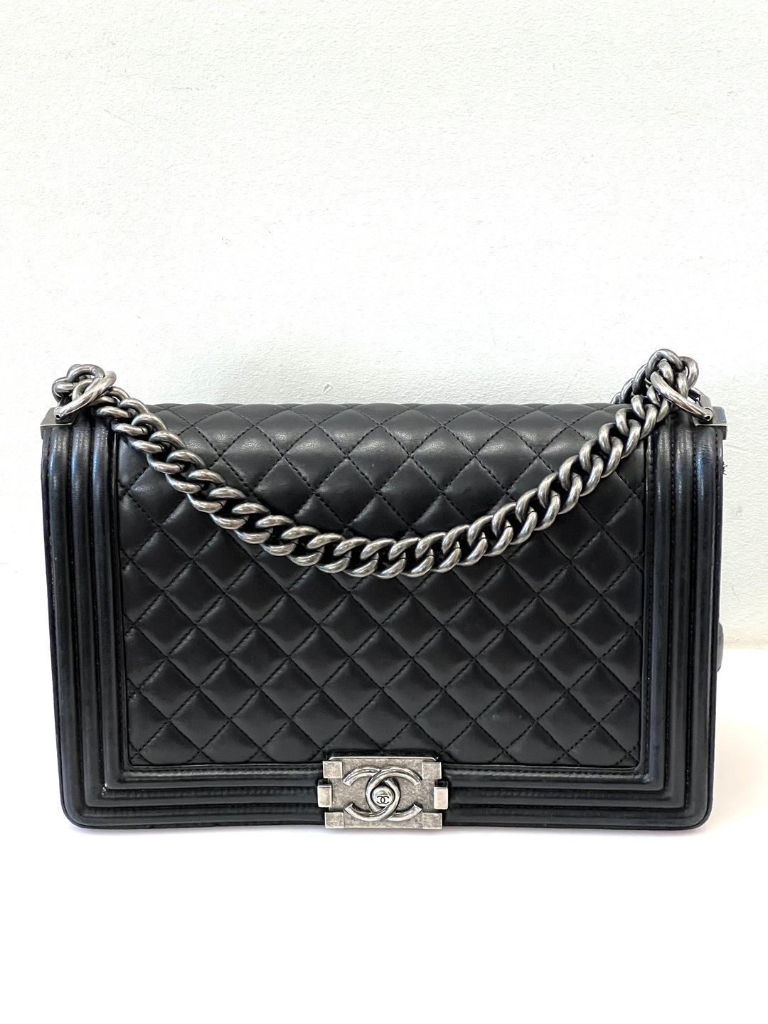 CHANEL QUILTED CALFSKIN LEATHER LARGE BOY BAG