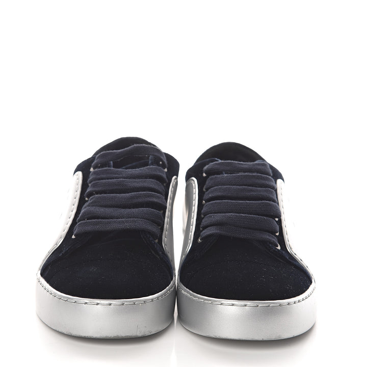 CHANEL METALLIC CALFSKIN VELVET CC SNEAKERS