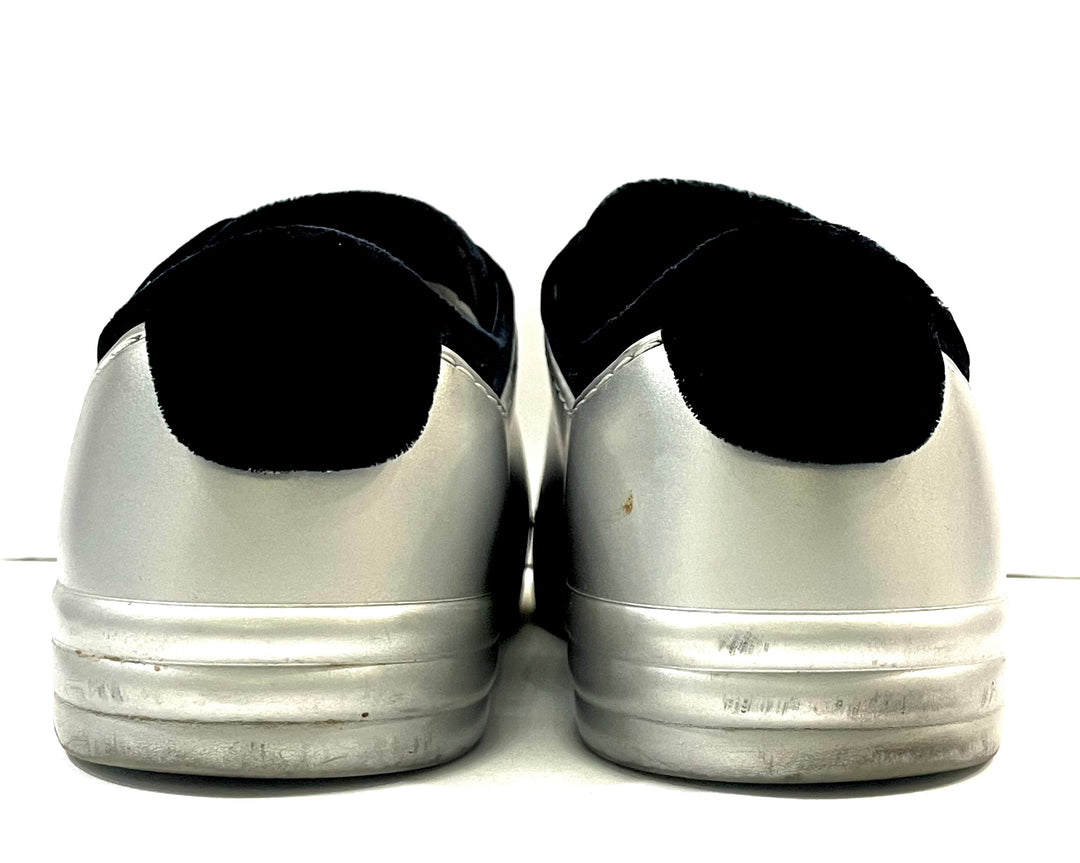 CHANEL METALLIC CALFSKIN VELVET CC SNEAKERS