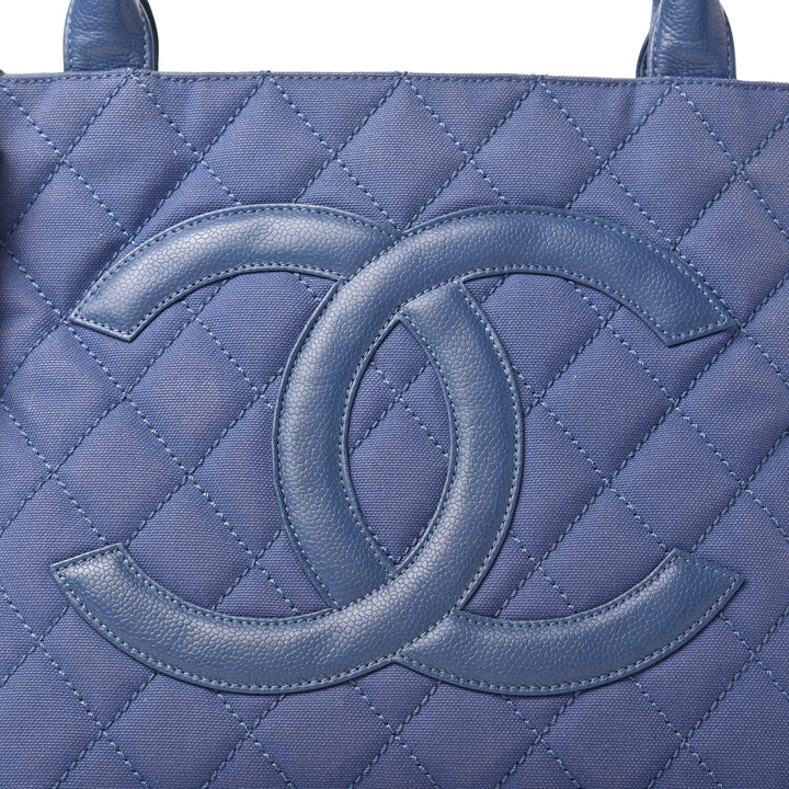 CHANEL QUILTED CANVAS CAVIAR TASSEL TOTE BAG