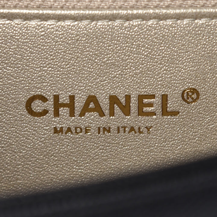 CHANEL MEDIUM CAPTAIN GOLD EMBROIDERED CAVIAR FLAP BAG