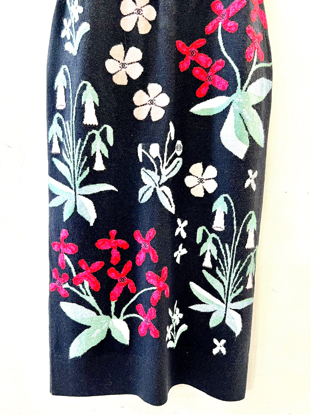 CHANEL FLORAL PAISLEY CASHMERE DRESS