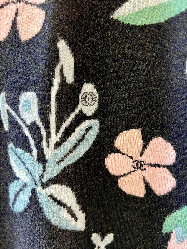 CHANEL FLORAL PAISLEY CASHMERE DRESS