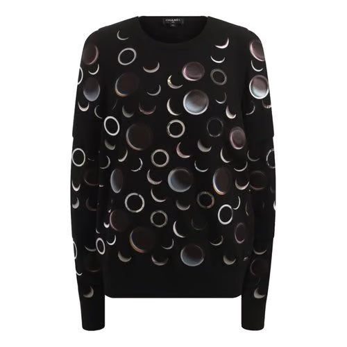 CHANEL CASHMERE ABSTRACT SPACE MOON RUNWAY SWEATER