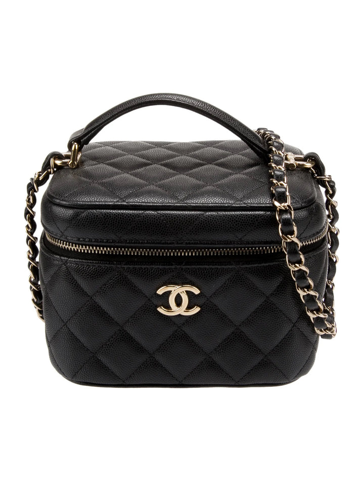CHANEL CC CAVIAR QUILTED MINI VANITY SHOULDER BAG