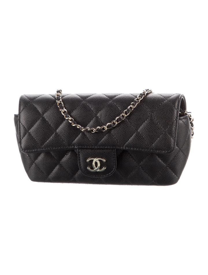 CHANEL CAVIAR QUILTED GLASSES CELL PHONE CASE WITH CHAIN