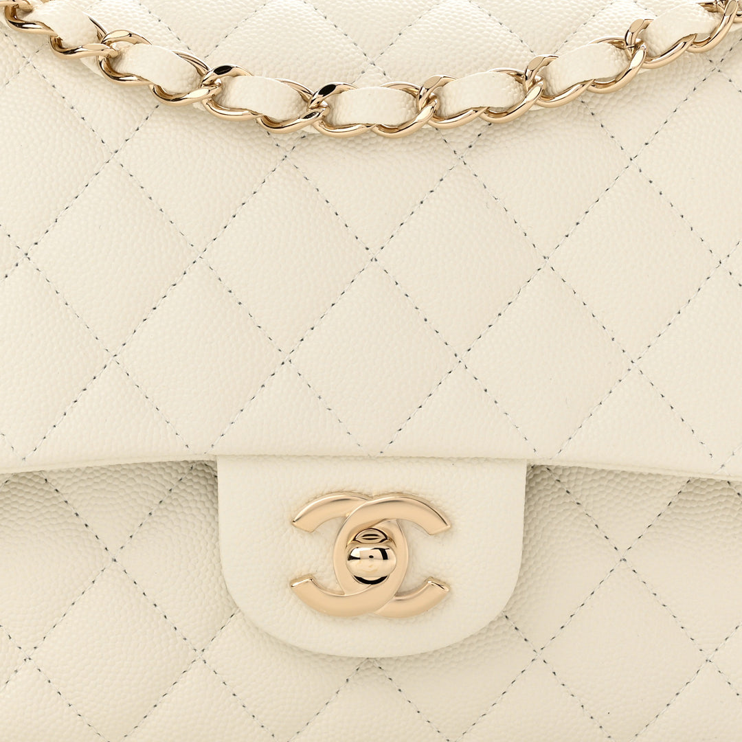 CHANEL CAVIAR QUILTED LEATHER CLASSIC DOUBLE FLAP SHOULDER BAG