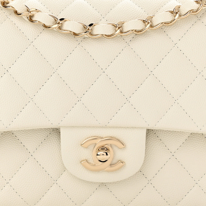 CHANEL CAVIAR QUILTED LEATHER CLASSIC DOUBLE FLAP SHOULDER BAG