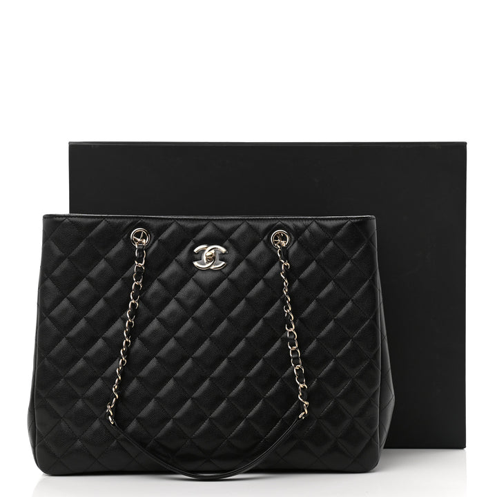 CHANEL CAVIAR QUILTED GRAND SHOPPING TOTE BAG-HS