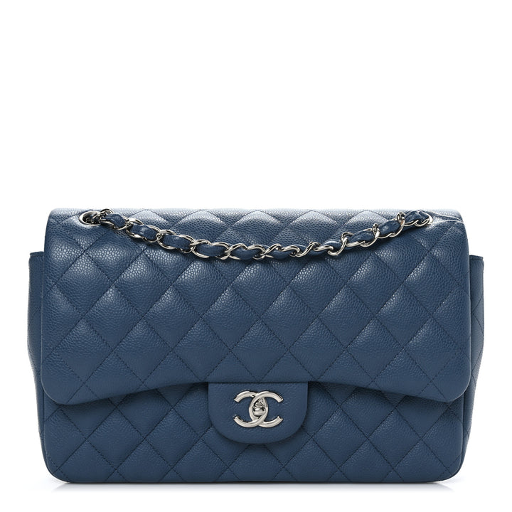 CHANEL CAVIAR QUILTED JUMBO DOUBLE FLAP BAG-HS