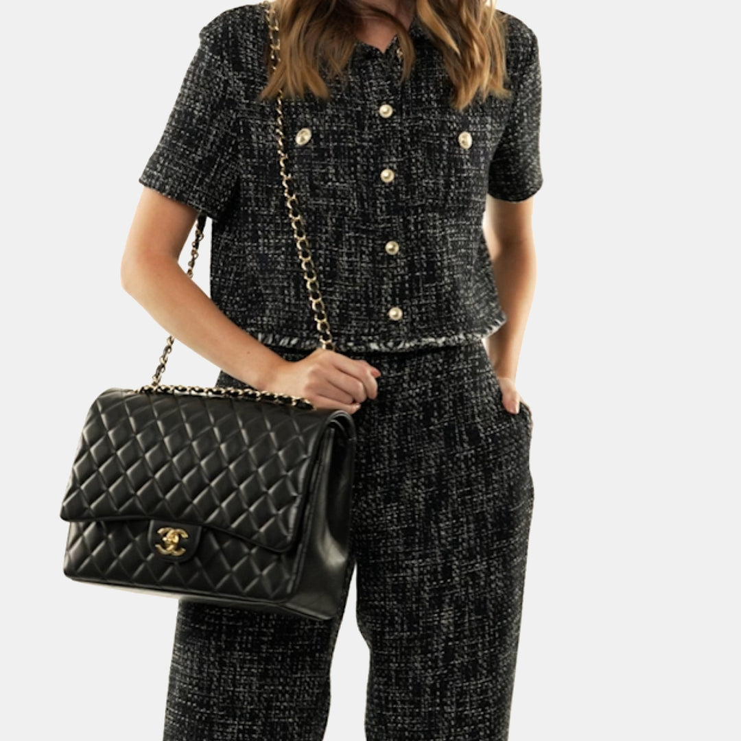 CHANEL CAVIAR QUILTED MAXI DOUBLE FLAP BAG