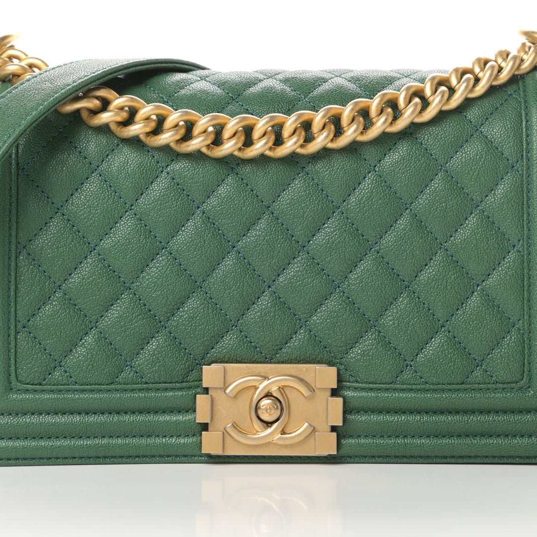 CHANEL CAVIAR QUILTED MEDIUM BOY FLAP SHOULDER BAG