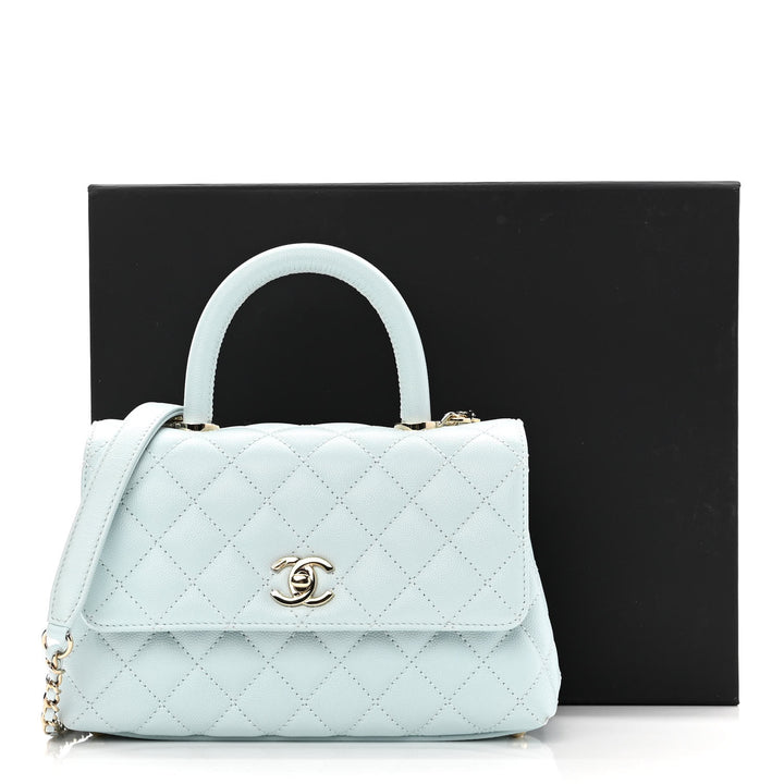 CHANEL CAVIAR QUILTED COCO HANDLE MINI FLAP BAG