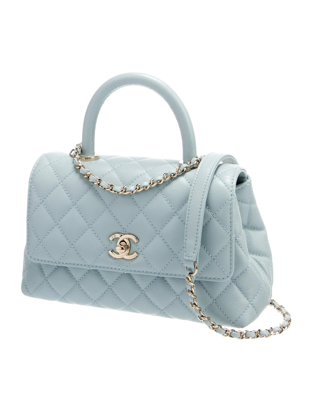 CHANEL CAVIAR QUILTED COCO HANDLE MINI FLAP BAG