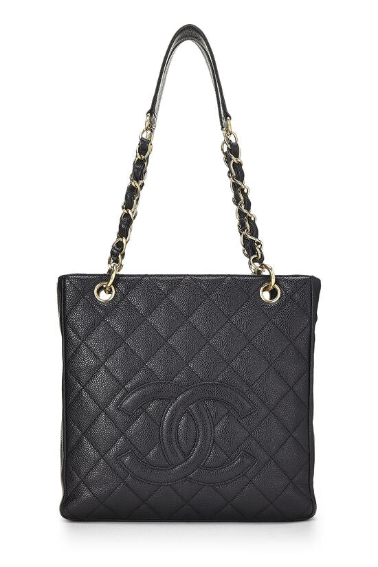 CHANEL CAVIAR QUILTED LEATHER PETIT SHOPPING TOTE BAG PST