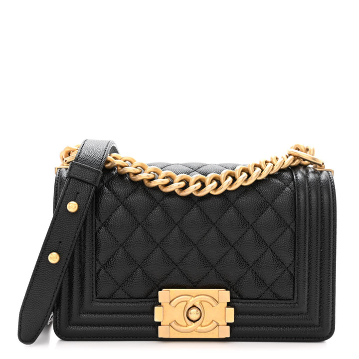 CHANEL CAVIAR QUILTED SMALL FLAP BOY BAG