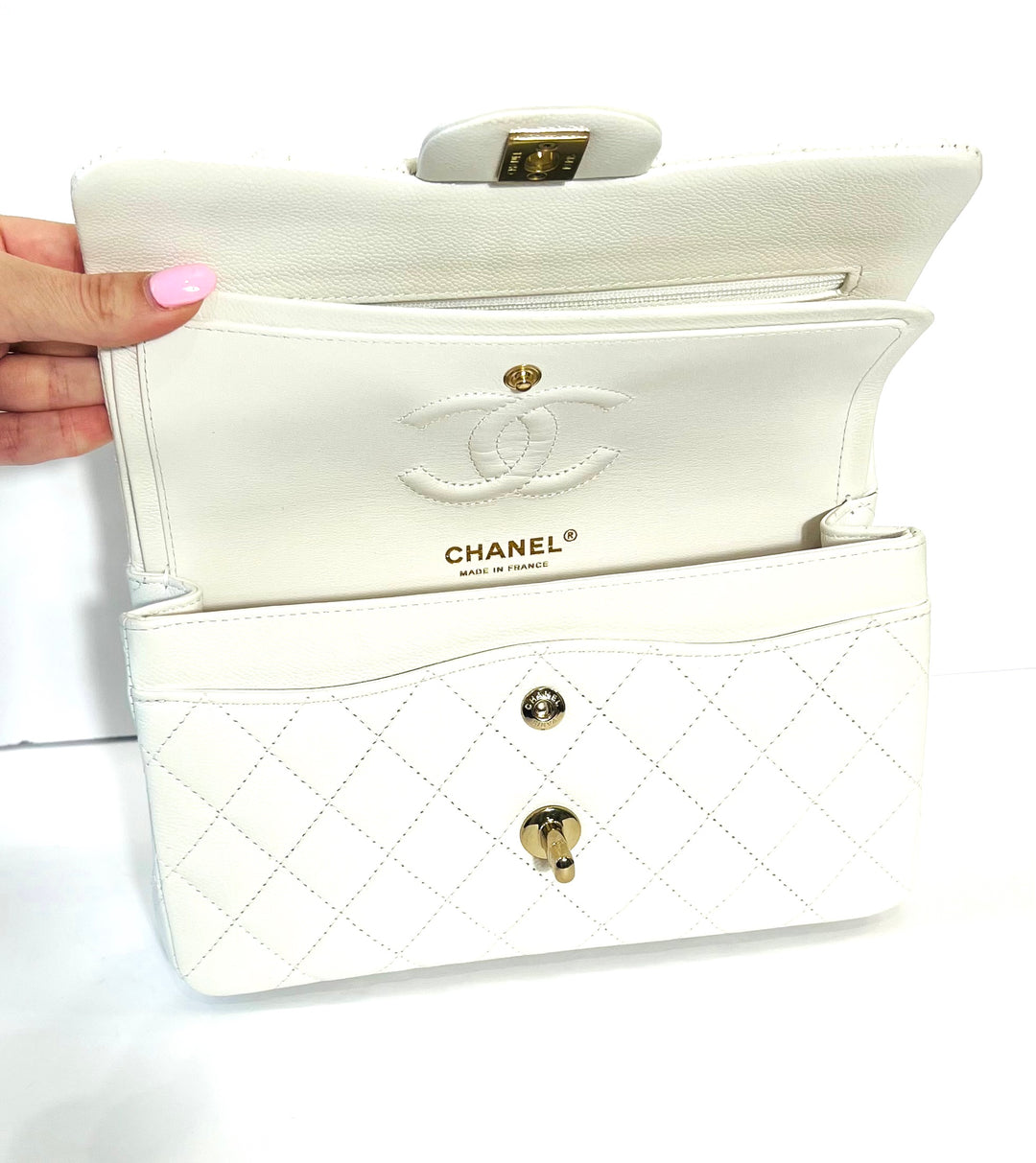 CHANEL CAVIAR QUILTED SMALL CLASSIC DOUBLE FLAP BAG – Caroline's