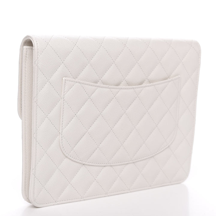 CHANEL CAVIAR QUILTED SQUARE FLAP CLUTCH BAG