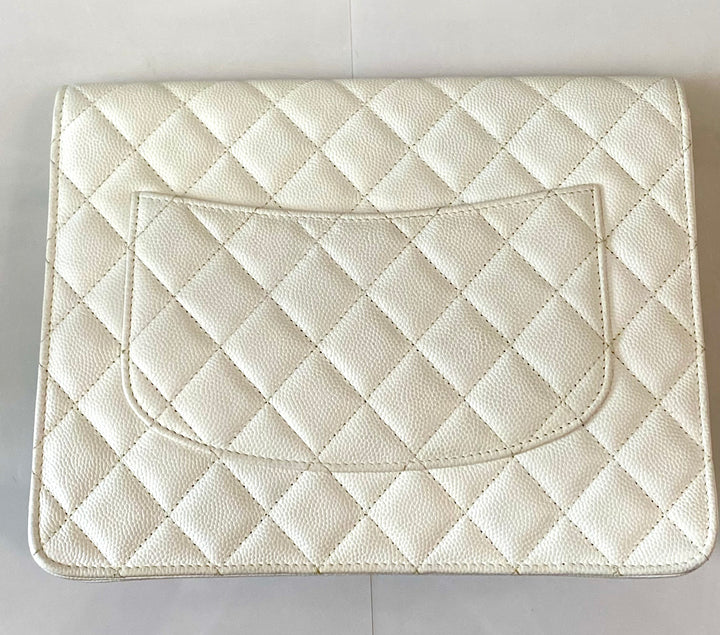 CHANEL CAVIAR QUILTED SQUARE FLAP CLUTCH BAG