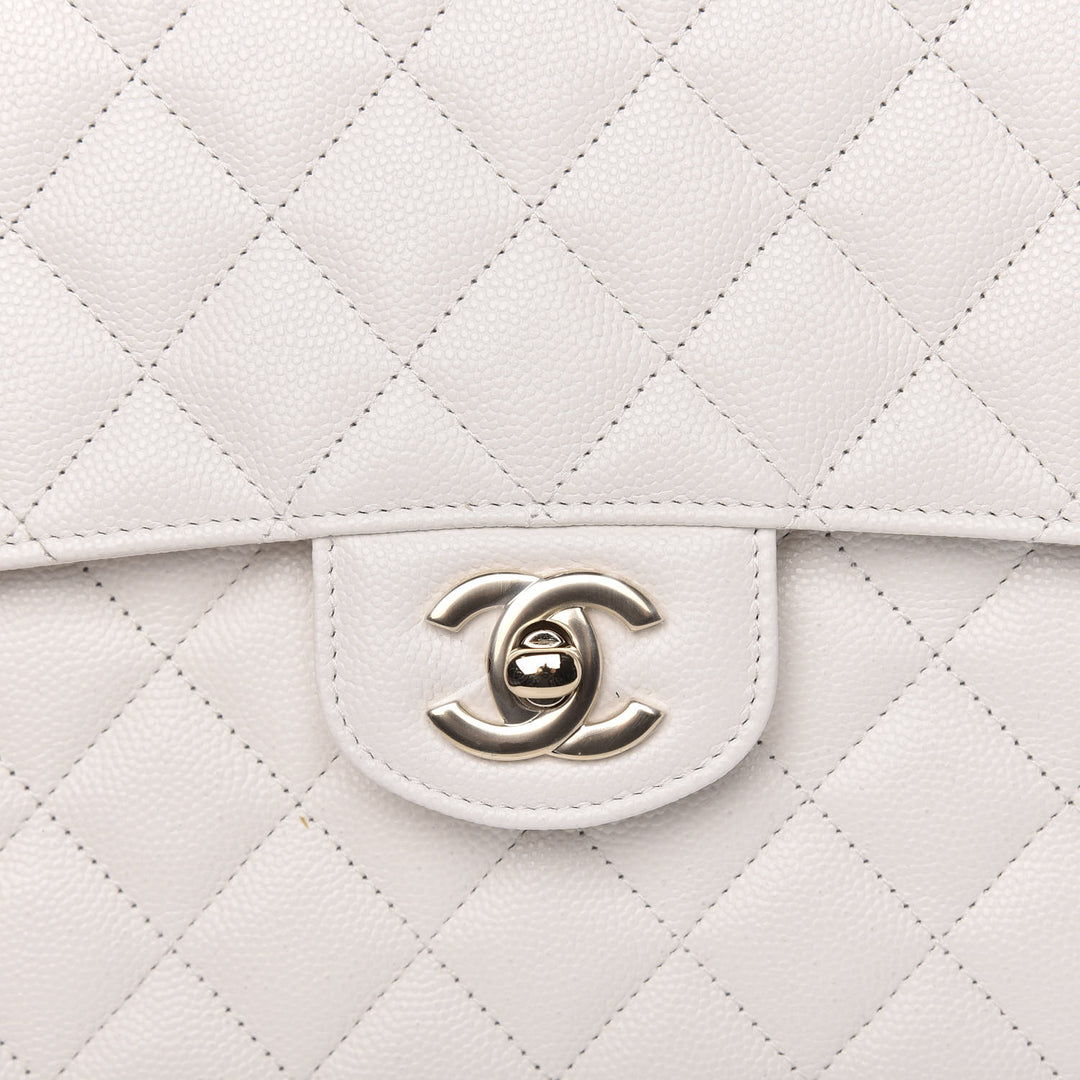 CHANEL CAVIAR QUILTED SQUARE FLAP CLUTCH BAG