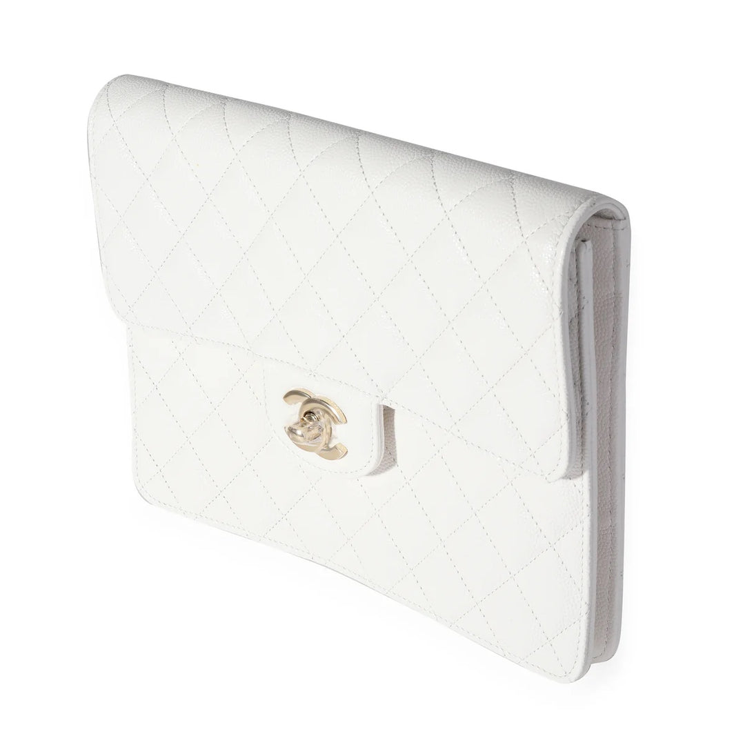 CHANEL CAVIAR QUILTED SQUARE FLAP CLUTCH BAG